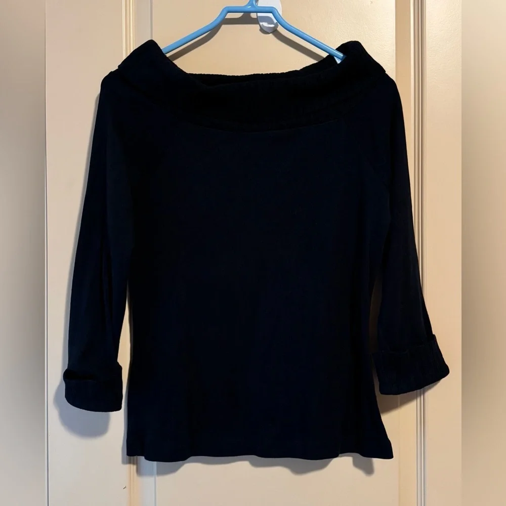 Vintage Y2K Fashion Bug Off-Shoulder Black Blouse - Picture 3 of 7